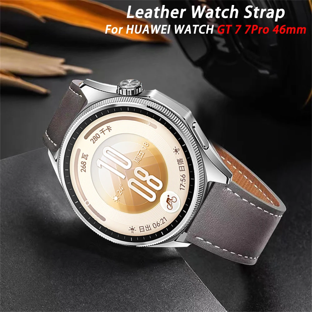 20mm 22mm Leather Strap For Huawei Watch GT 7 7Pro 46mm GT6 GT5 GT3 2 Pro 46 42mm Band Vintage Bracelet for Galaxy Watch 7 6 5 4