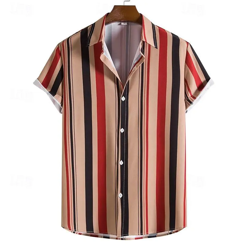 2024 men's striped top shirt, soft, comfortable, breathable, outdoor casual, slim fit, soft, smooth, fashionable top shirt