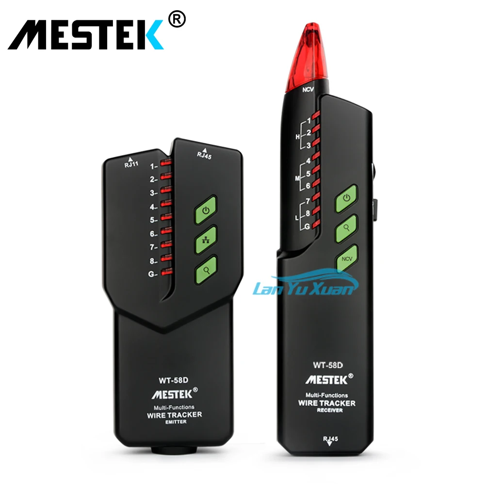 MESTEK WT58D Multifungsi Penguji Kabel Jaringan Rj45 Rj11 Pencari Jalur Kabel Listrik Pelacak Diagnostik Detektor Nada