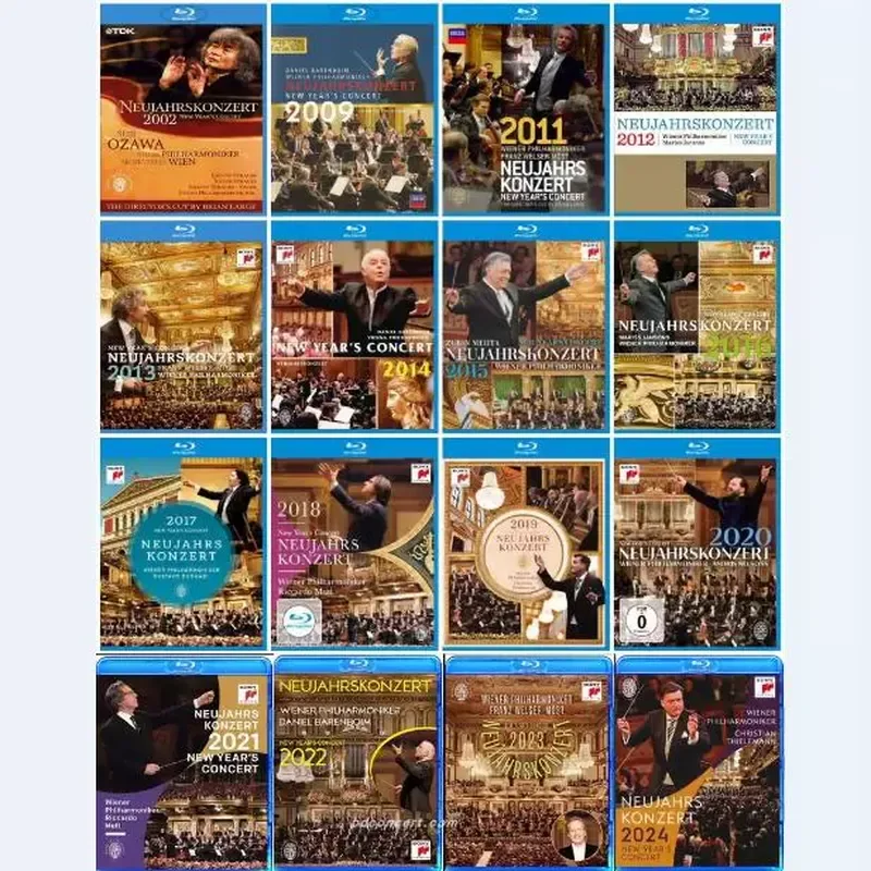 BD Blu-ray Vienna New Year's Concert 2002 2009 2011-2024 16 Discs CD Box