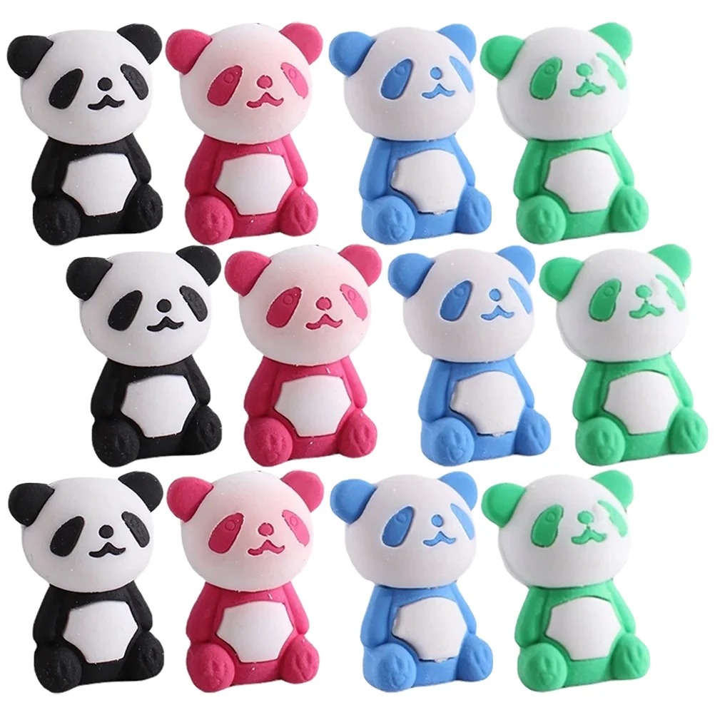 

36 Pcs Panda Eraser Pet Kids Erasers Fun Pencils for Bulk Small Mini Animals Classroom Students Child