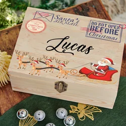 Personalized Christmas Eve Box Boys Girls Xmas Cute Gift Custom Christmas Keepsake Box Wood Holiday Box Kids Xmas Party Present