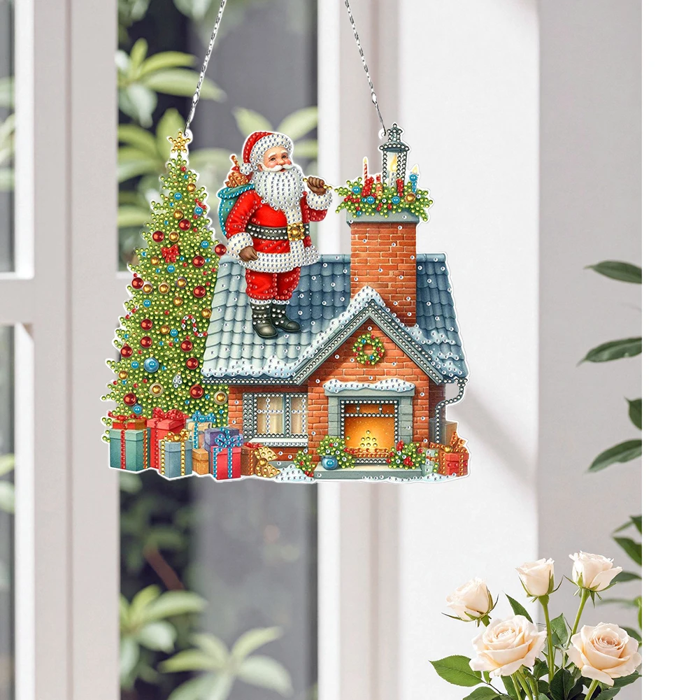 2DフラットクリスマスDIYハンギングダイヤモンドアートキッ - Resin Art Hanging のレビューと価格