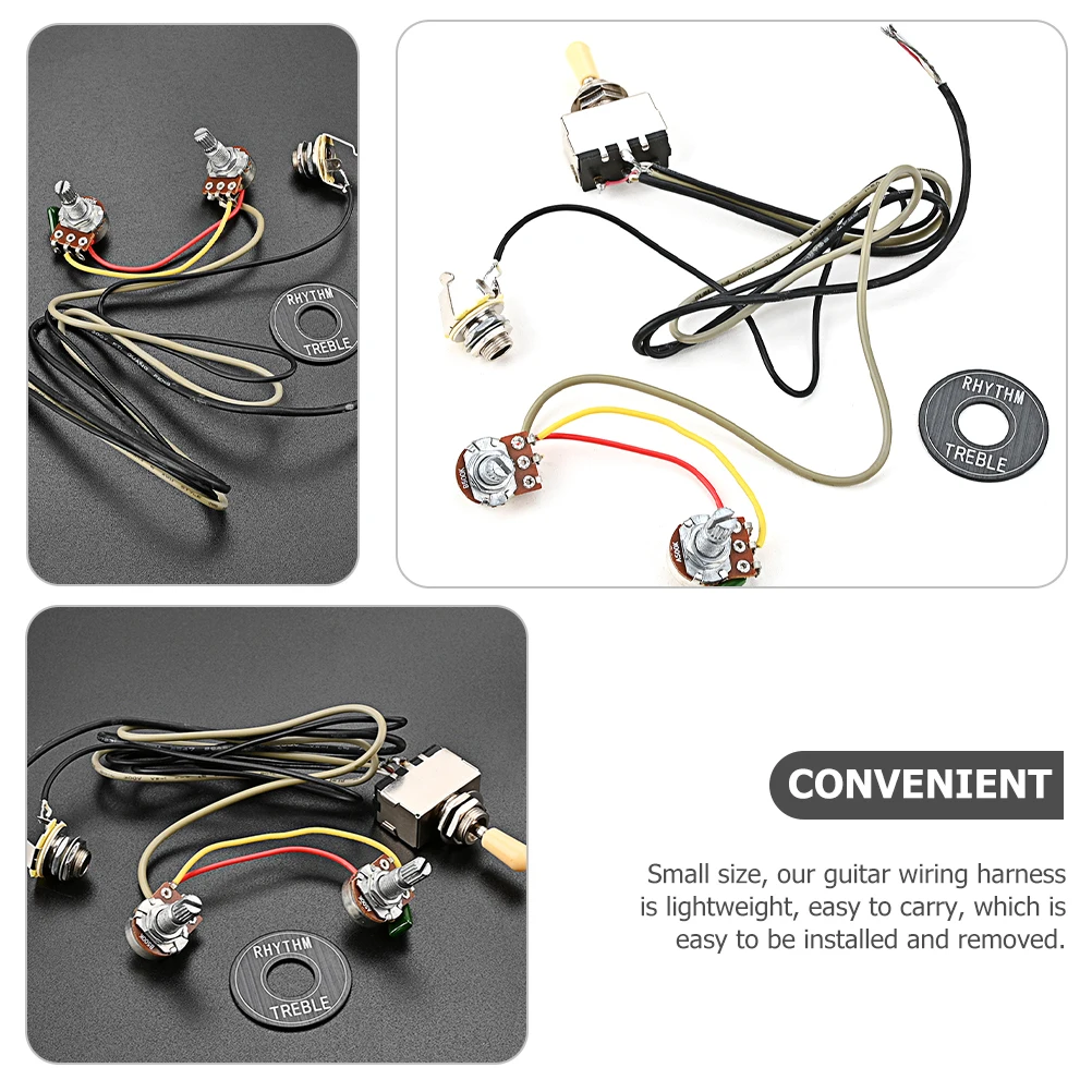 

Potentiometer Harness Parts for Guitar Line Wiring Bass Pickup 500k Pots Guitars
