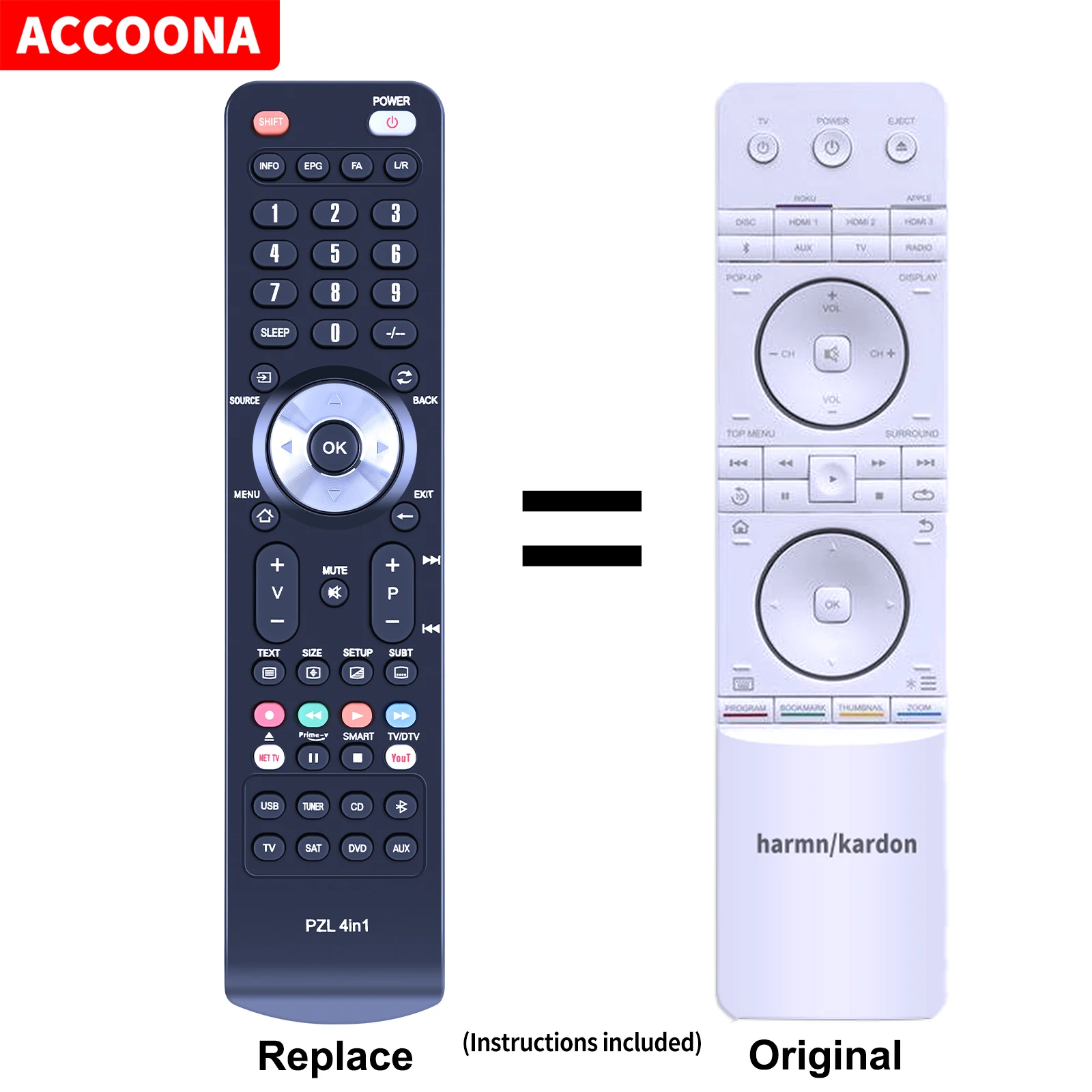 Remote control for Harman Kardon BDS280 BDS580 BDS370