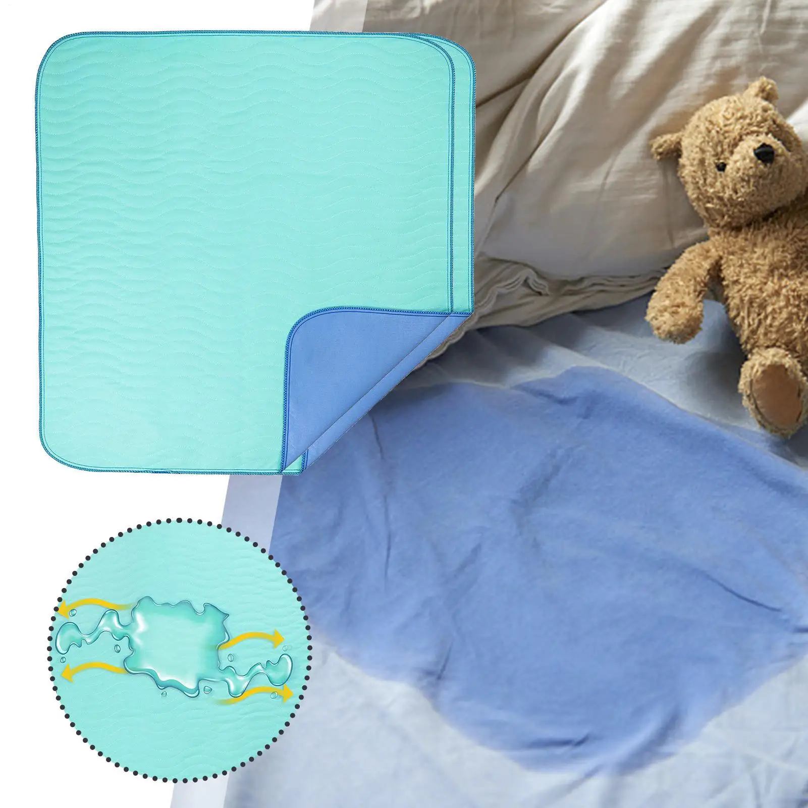 Washable Underpads Waterproof Mattress Protector Waterproof Mattress Pads For Elderly And Adults Bed Pads Washable Waterproof