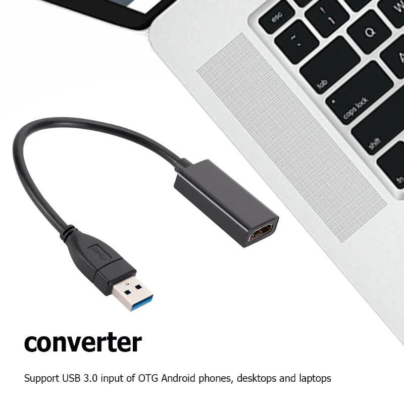 Grwibeou usb3.0 para hdmi compatível adaptador usb 2.0 para hdmi compatível multi monitor 1080p compatível com windows xp/7/8/10