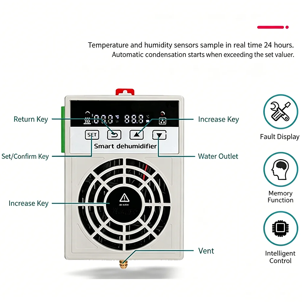 Adjustable Humidistat Automatic Anti Condensation Air Dry Dehumidifier Industrial Cabinet Dehumidifier Intelligent Control