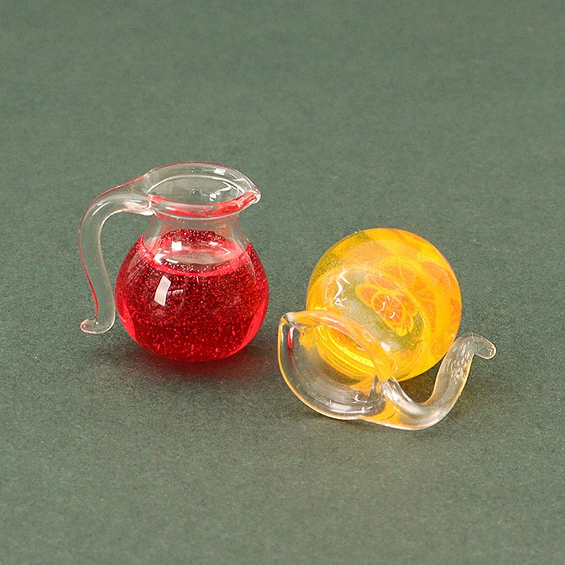 New 1pcs Dollhouse Mini Teapot Accessories Miniature DIY Doll House Scene Fruit Juice Simulation Decoration Model