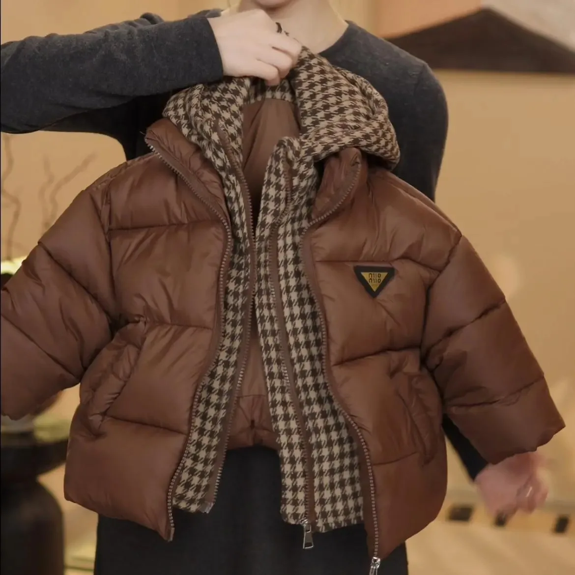 2022 Winter Neue Mädchen Jacke Patchwork Dicke Warme Mit Kapuze Zipper Mäntel Für 1 2 3 4 5 6 8 jahre Jungen Baumwolle Unten Mode Schneeanzug