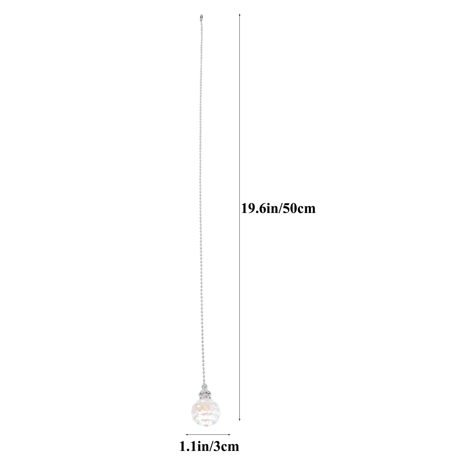 2 Buah Rantai Tarik Kristal Bening Dekoratif untuk Lampu Gantung, Liontin Bola untuk Kipas Angin, Perpanjangan Rantai Tarik Kipas, Tarikan Kipas Dekoratif