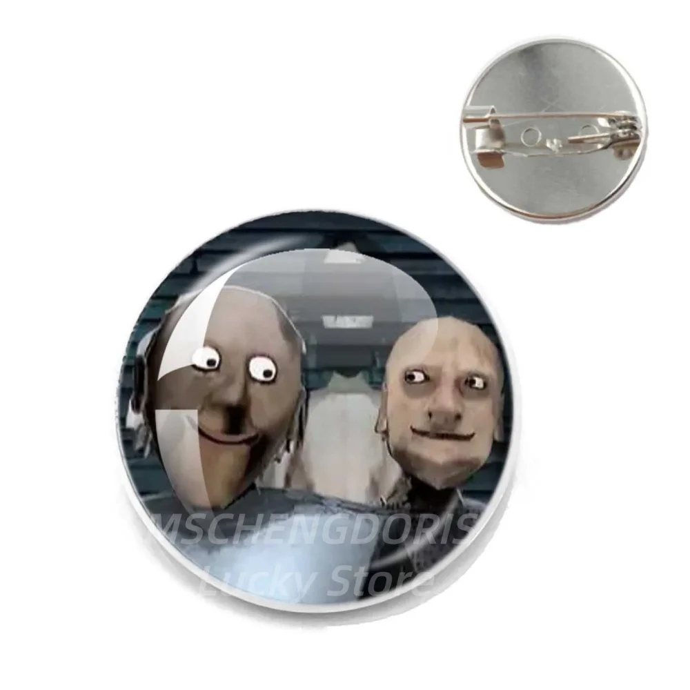 Horror Game G-Granny Cartoon Cartoon Lapel Pin Metal Glass Brooch For Backpack Clothes Jewelry Decoration Fans Collect Gift