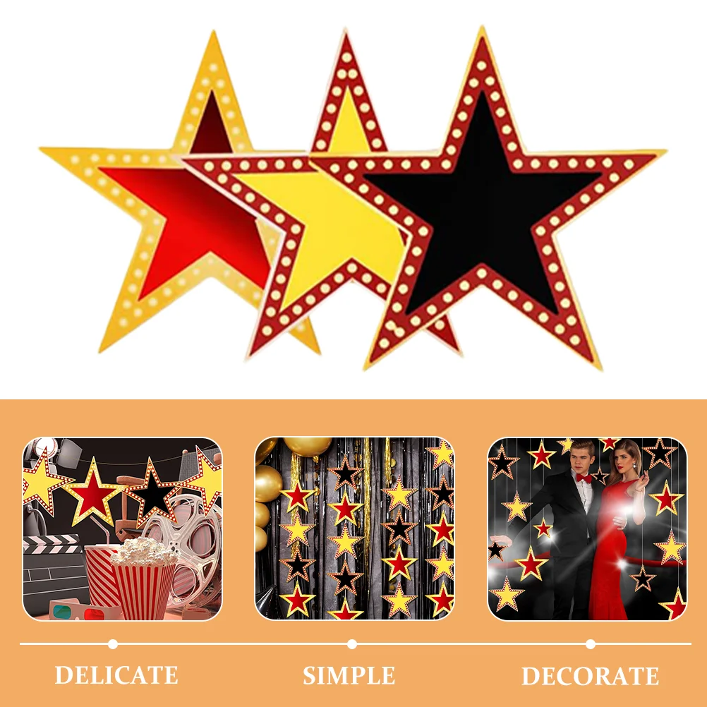 Star Card Decoupage Paper Movie Night, Photo Booth Props, Coated Bulletin Board, Stars