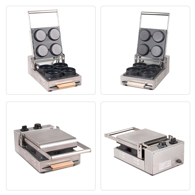 Stainless Steel Pizza Oven 4 Mini Pizza Making Machine 1800W Multifunction Round Cake Snack Maker CE Certified