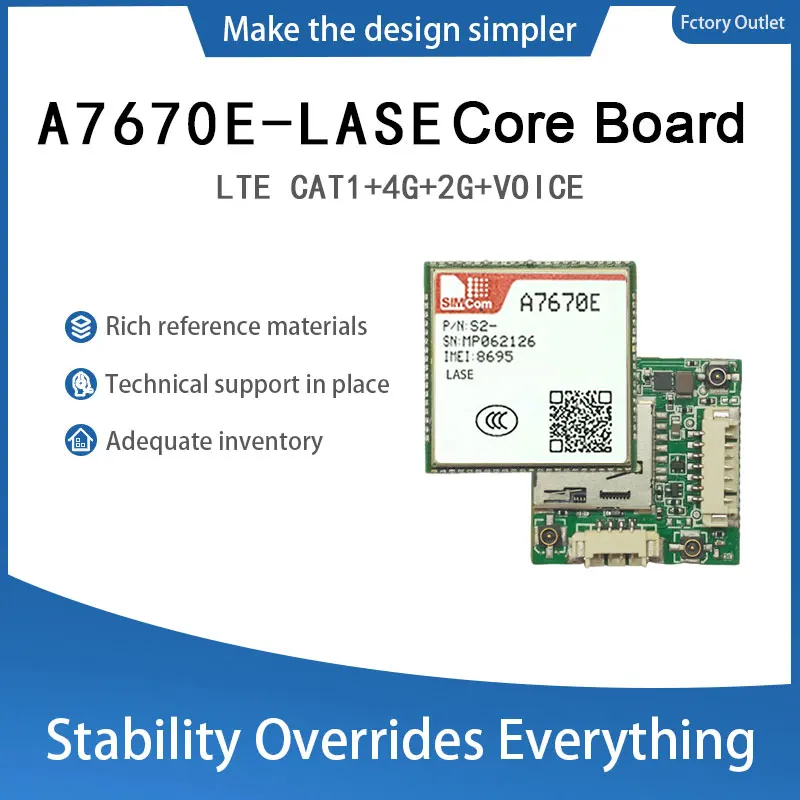 

SIMcom A7670E-LASE CAT1 Core Board , support Data+voice 1pcs