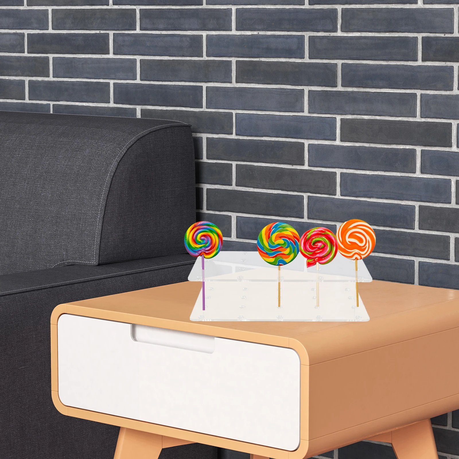 

2Pcs Lollipop St Acrylic Transparent Display Rack Cake Pop Holder For Party Birthday Weddings Display Strong Material Simple