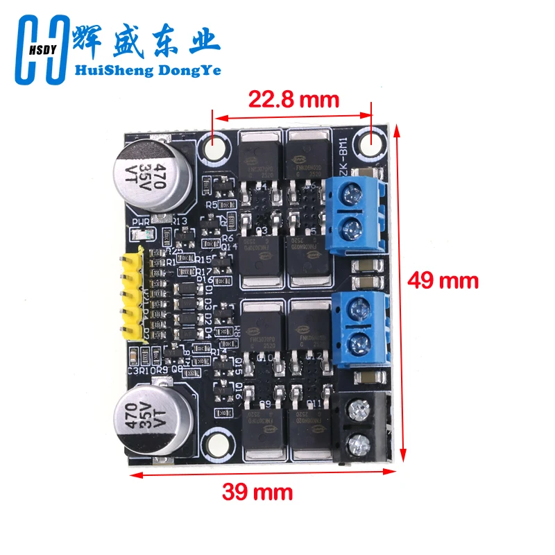 ZK-BM1 DC 3V-18V Motor Drive Board 10A Dual Channel H Bridge DC Motor Drive Module PWM Speed Regulator Dimmer Module