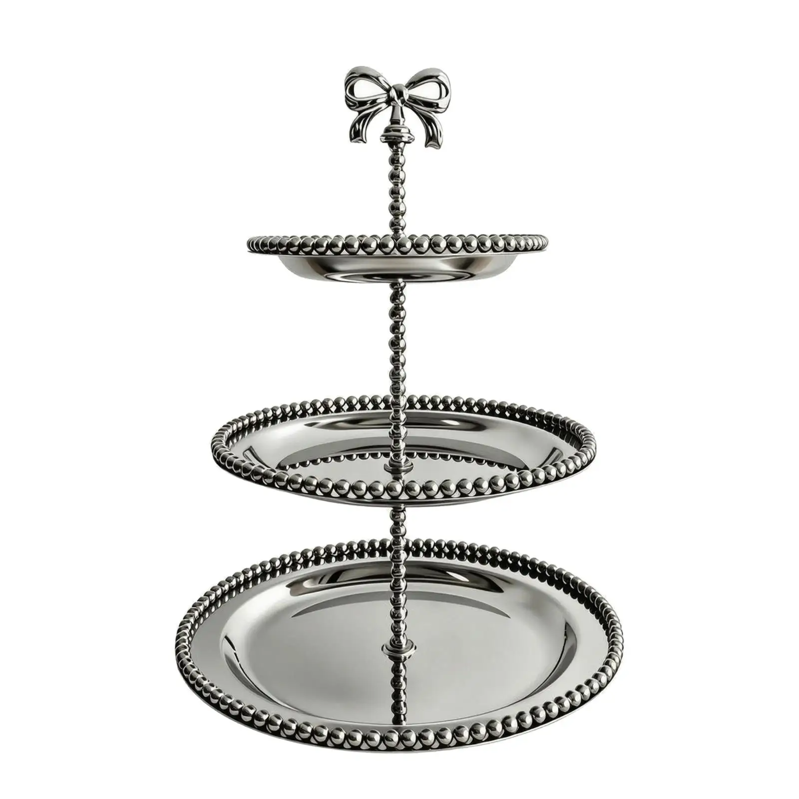 304 Stainless Steel Tiered Tray for Serving Fruit Cake and Sweets for Dining Table Centerpiece