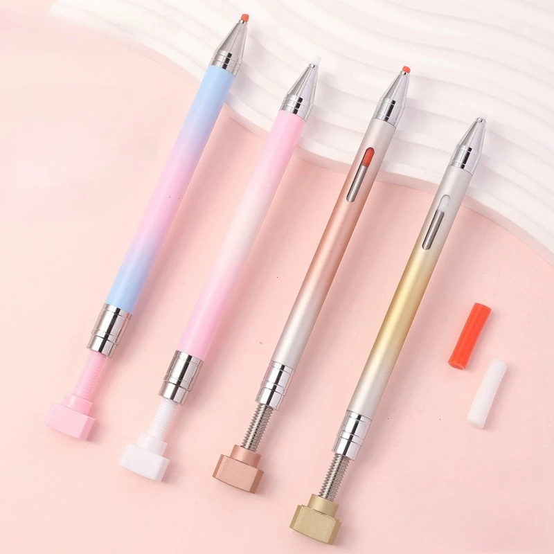 

Восковая палочка с градиентной точкой и самоклеящимся вращающимся инструментом для дизайна ногтей, портативная точечная ручка для маникюрного салона, ручка для дизайна ногтей