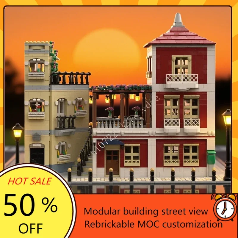 

4004PCS Modular MOC Custom Puzzle Set - Creative Lisbon Street View Architecture Model DIY Assembly Educational Toy Gift