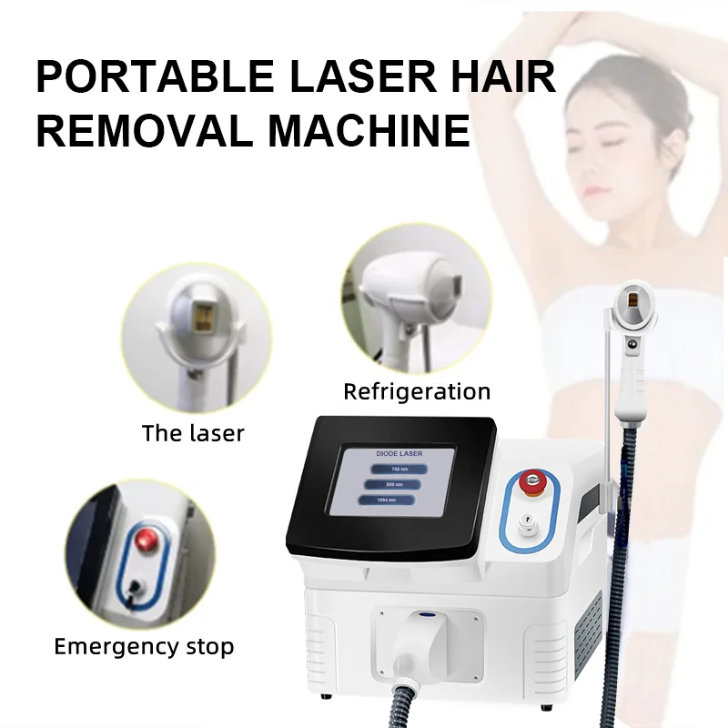 Diode Laser 755 808 1064nm Multi Wavelengths Hair Removal Machine Cooling Head Painless Laser Epilator Face Body Hair Removal