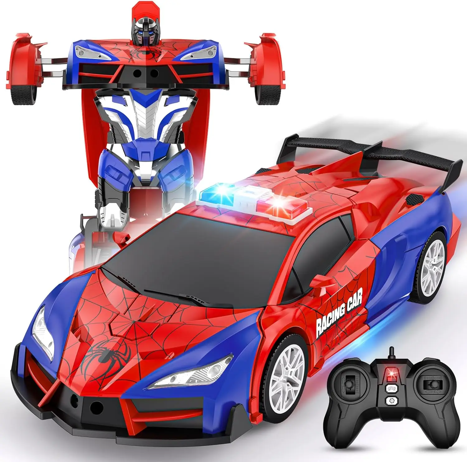 2.4GHz RC Car 1:18 Scale, 360° Spin Transform Robot Toy for Boys Girls 4-12, Birthday Gift