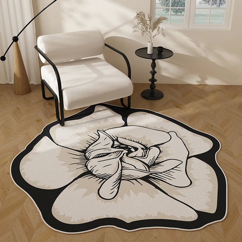

Коврики во французском стиле для спальни, роскошное украшение для гостиной, цветочный ковер, моющийся коврик для отдыха, мягкий противоскользящий коврик для гардероба