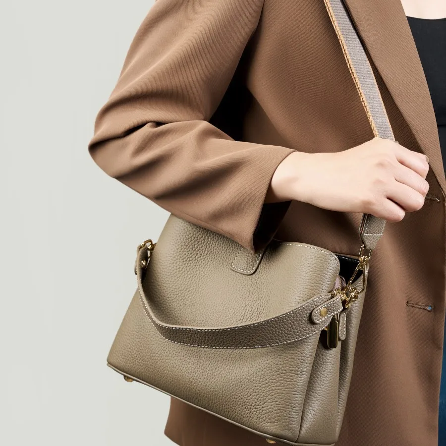 Women's Genuine Grade Cowhide Leather Shoulder Crossbody Bag Luxury Designer Brand Ladies Handbag for Woman 2026 New Female Tote