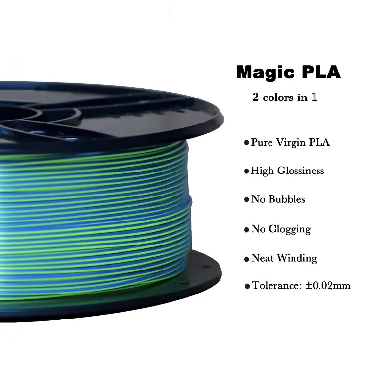 R3D 2 Colors In 1 Dual Color PLA 3d Printer Filament 1.75mm 1KG Neat Winding MHQuantum