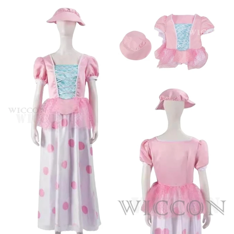 

Halloween Cosplay Princess Dress Costume For Women Temperament Masquerade Party Role-playing Clothing Pink Dresses Hat