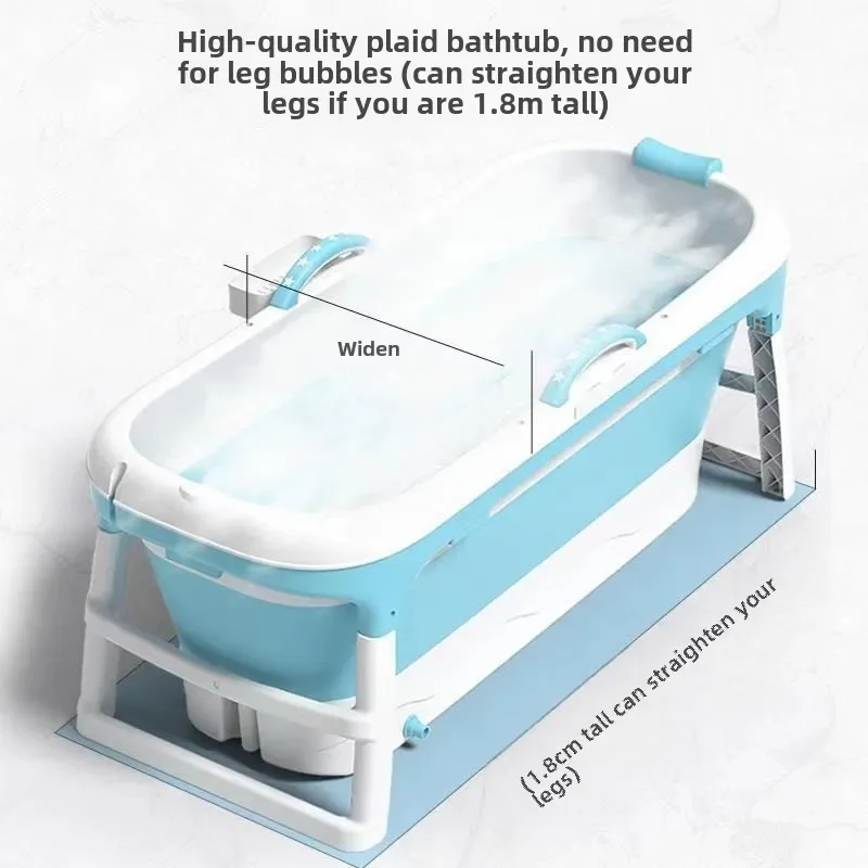 Wide Covered Folding Bathtub for Adults ,Special Shower Bucket,Full Body Steaming Tub, 1.3m