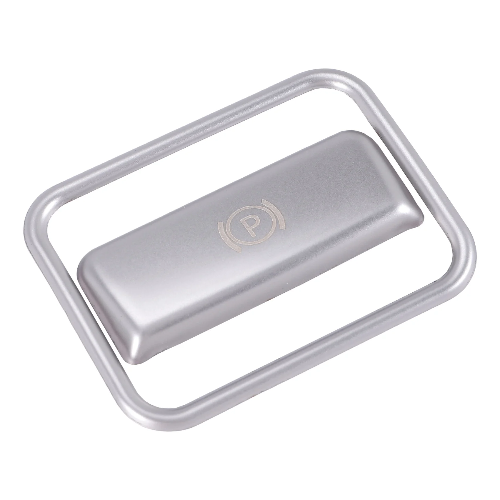 #50K Car Handbrake Decorative Sticker for ,Car Parking Hand Brake Sticker P Button Brake Switch Frame Cover Trim (Silver)