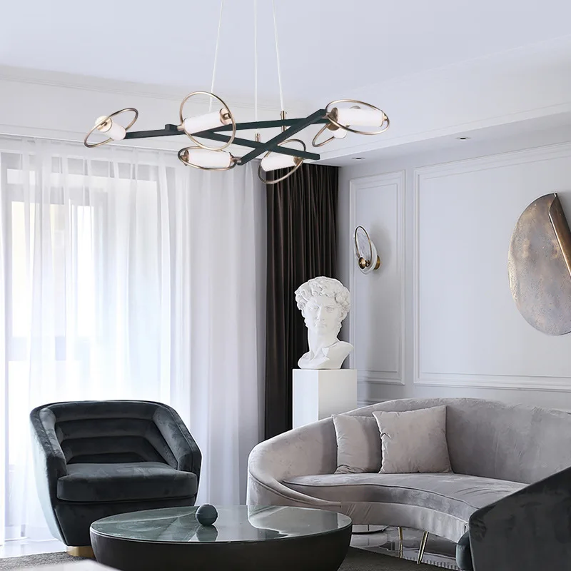 Modern LED Shaped Circular Ring Ceiling Chandeliers Simplicity Pendent Lamp Living Dining Room Home Decor Hanging Light Fixtures