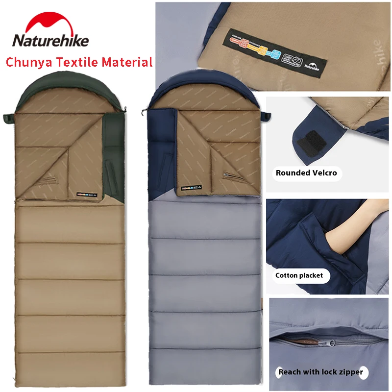 

Naturehike Sunny Pl02 Envelope Hat Sleeping Bag Chunya Textile Material Soft Breathable High Quality Hollow Cotton Heat Storage