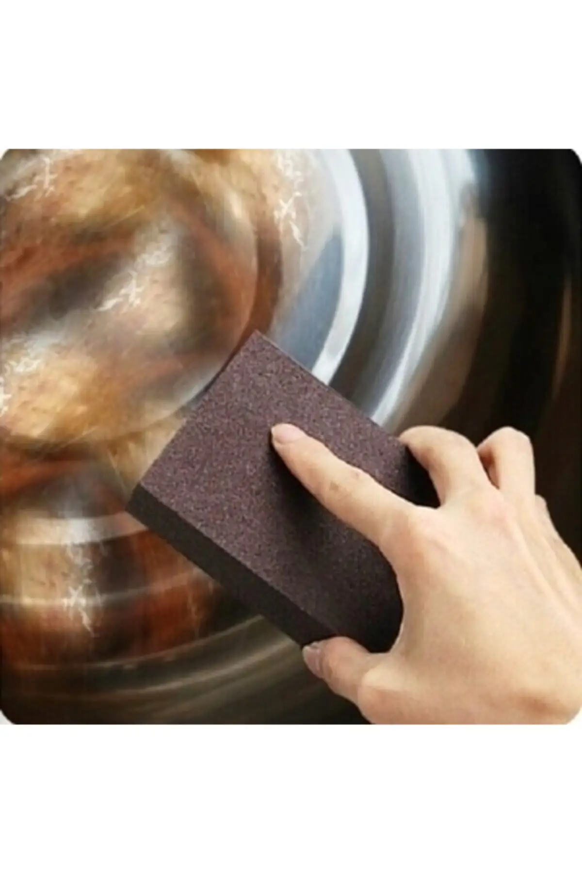 Panci Penggorengan Peralatan Masak Barang Kayu Logam Baja untuk Membersihkan Spons Pengamplasan Baji (1 Buah) Panci Penggorengan Peralatan Masak Barang Kayu Logam Baja