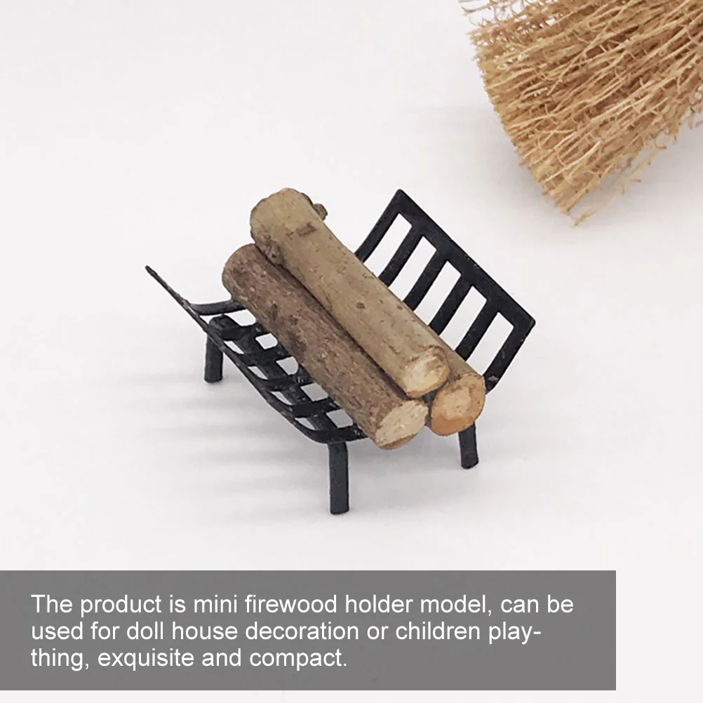 Dollhouse Firewood Stand Fireplace Console Rack Miniature for Decor Outdoor Toy Room