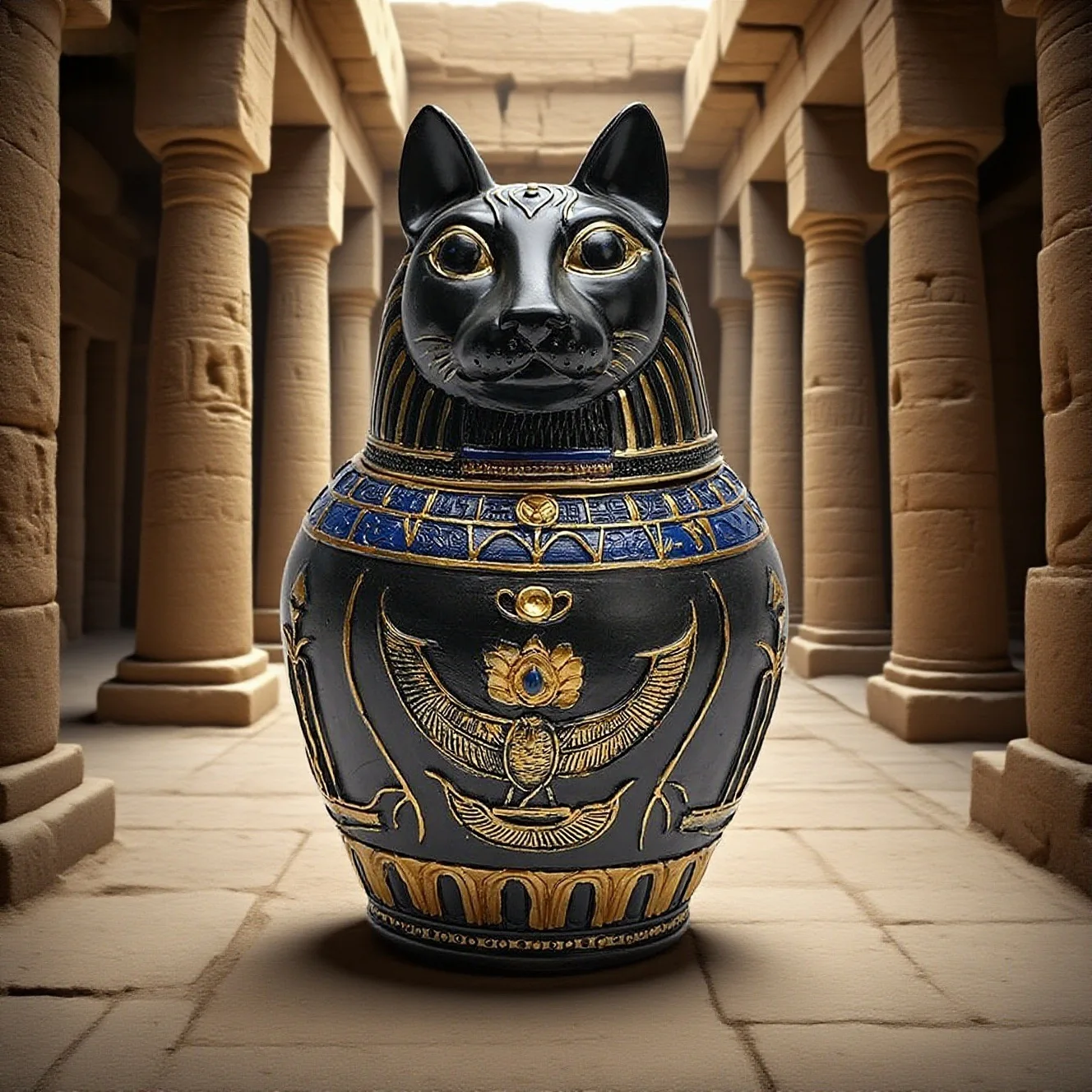 Ancient Egyptian Anubis Bastet Divine Jar Pet Dog Cat Urn Resin Figurine Pharaoh Travel Souvenir Home Desktop Ornament Gift