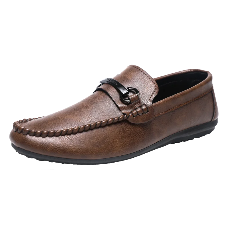 

Новые модные и удобные мужские кожаные туфли, повседневные деловые повседневные лоферы на плоской подошве, мужские лоферы.