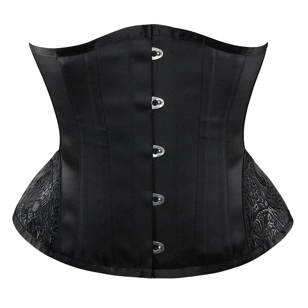 5 Buttons Vintage Underbust Corset Women Waist Cinchers 14 Steel Boned Bustiers Short Corsets Back Support Slender Waist Sheaths