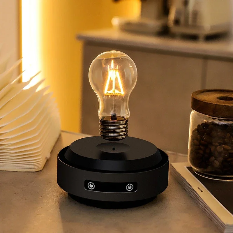 One-touch Automatic Magnetic Levitation Lamp Creativity Floating Glass LED Bulb Home Desk Decoration Table Novelty Night Light