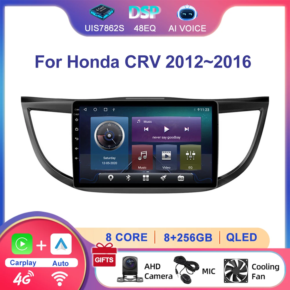 10 Inch GPS Navigation WIFI FM RDS BT Head Unit Android Multimedia Carplay Touch Screen Car Radio Player For Honda CRV 2012~2016