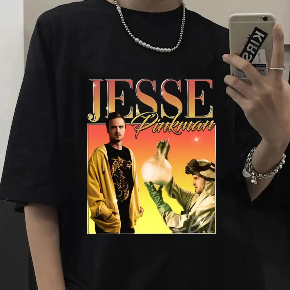 Jesse Pinkman Print T-Shirt Summer Funny Hip Hop T-shirts Casual Loose Male Cotton Tops Tee Shirt Oversized Harajuku Streetwear