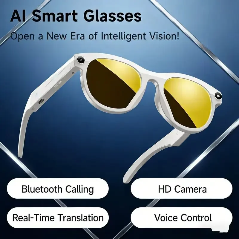 

Unisex Smart AI Glasses for Business Travel Cycling & Sports Hands-Free Call Stereo Music Quality Multifunctional Glasses