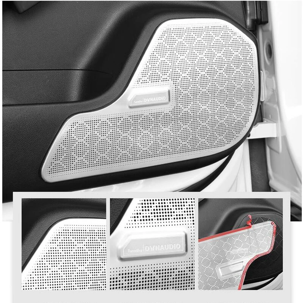 

For Xpeng P7 2020 2021 2022 2023 Stainless steel Accessories Car Door Speaker Horn Cover Audio Ring Anti Kick/dust Cover Trim