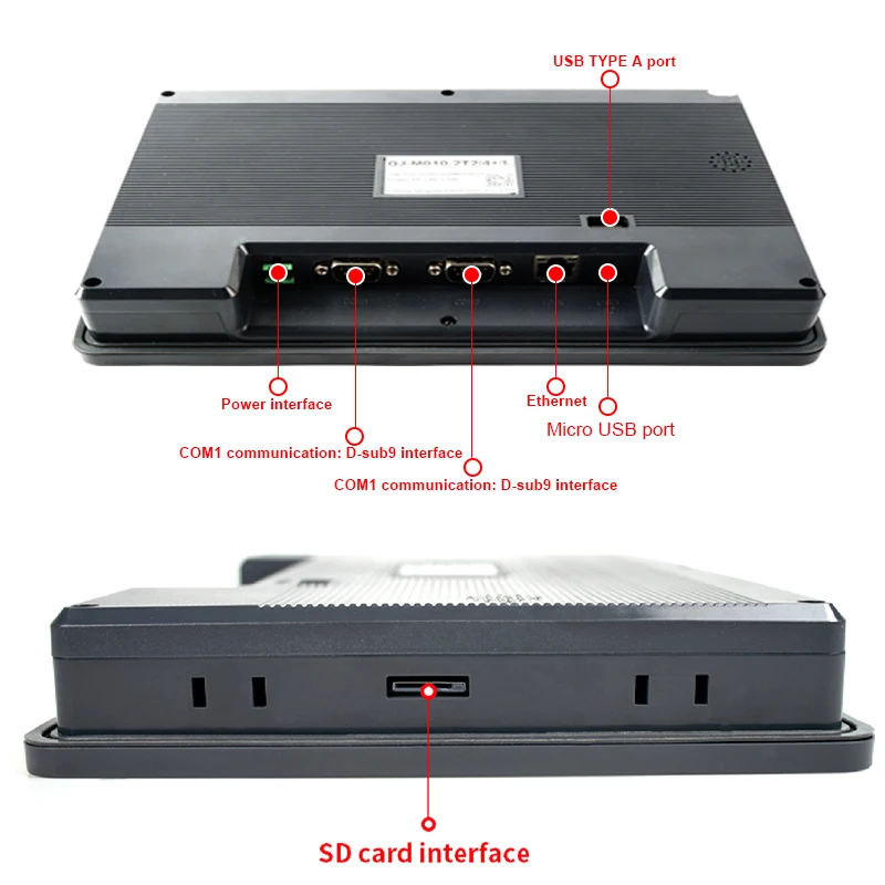 Huaqingjun 7 inch HMI Ethernet RS485 232 422 communicatie DC19-30V touchscreen voor CNC-machine