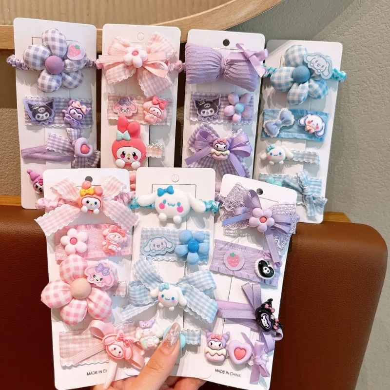 

4Pcs New Plaid Bowknot Baby Girl Hairpins Children Colorful Cute Cartoon Hair Clips Kid Side Barrettes Headwear Hair Accessories