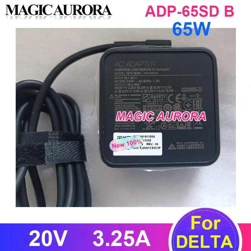 

Original DELTA ADP-65SD B 65W Power Adapter 20V 3.25A Type C for MSI Laptop Charger Power Supply