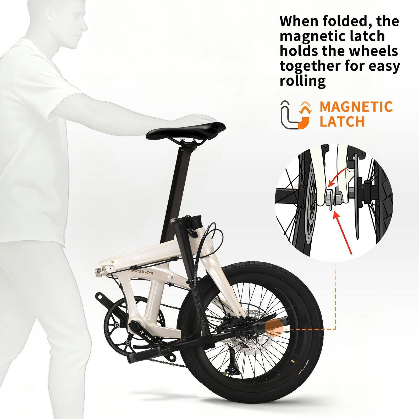 SAVA Carbon Fiber Folding Bike Adult Folding Bike 9-Speed Folds easily with SHIMAN0 SORA R3000