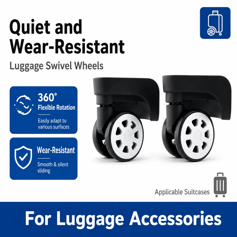 Universal Luggage Wheels For JL-110 360° Swivel Caster Bracket Wear-Resistant Smooth Rolling Noise Reduction Replacement Roller