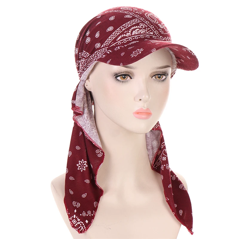 New Fashion Turban Hat for Women Girls Wide Brim Sunshade Caps Chemo Sunscreen Headwear for Cancer Head Wrap Caps